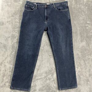 Weatherproof Vintage Jeans Mens 42x30 Regular Fleece Lined Straight Denim Dark